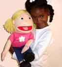 White girl Muppet-mouth puppet