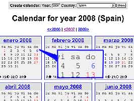 Spanish calandar