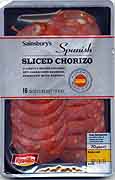 sliced chorizo sausage