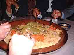 Eating couscous in Morocco